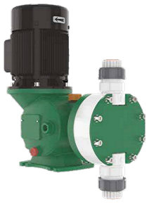 Motor diaphragm metering pumps for continuous operation robust superior performance up to 2,300 litres per hour to 10 bar