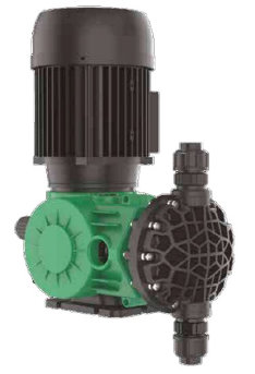 Mechanical diaphragm dosing pumps with assisted vacuum system delivery high performance with outputs up to 1200 L/Hr 