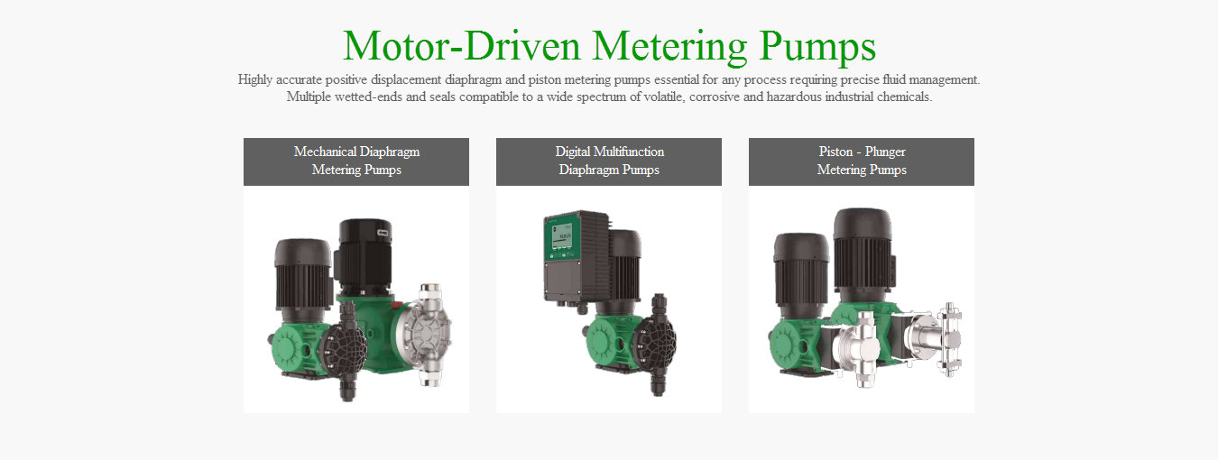 Motor-Driven Piston Metering Pumps for industrial water treatment applications