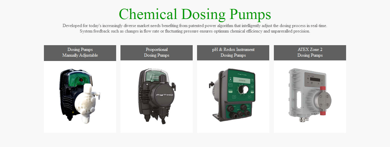Chemical metering pumps rated for ATEX Zone 2 medium risk environments