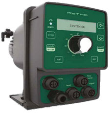Chemical metering pump for continuous operation with digital manual flow adjustment exceptional accuracy and performance