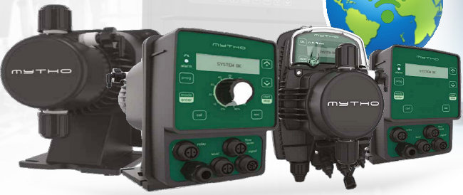 Chemical dosing pump with pH and redox controllers