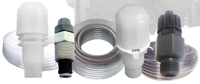 PVDF injection valve compatible with most chemical dosing pumps