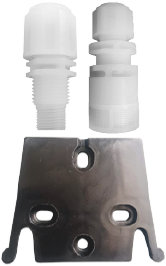 Dosing pump injection fitting and foot valve installation kit
