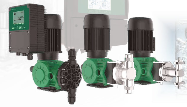 Mechanical diaphragm and piston dosing pumps with integrated digital controller with multiple proportional dosing programme software