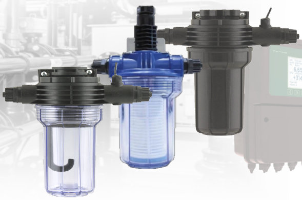 pH and redox electrode probe holders with built-in flow sensor for bypass off-line installations