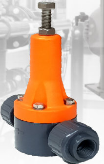 Pressure relief valves and pressure loading valves for chemical dosing applications