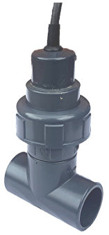 Conductivity probes for cooling towers, boreholes wastewater applications with quick release union connector