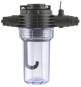 Amperometric sensor transparent modular bypass housing with integrated flow switch suitable multiple water treatment processes