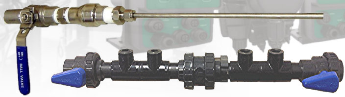 Dosing pump retractable chemical injection lance and chemical injection manifolds